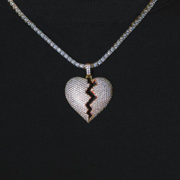 Iced Broken Heart Pendant - Palm Jewellers