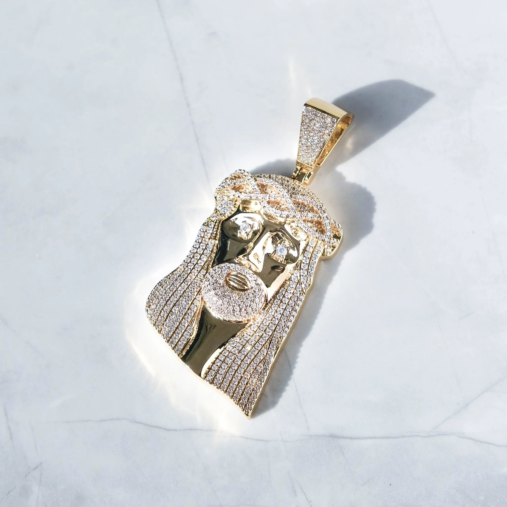 Iced Jesus Piece Pendant With Chain - Palm Jewellers