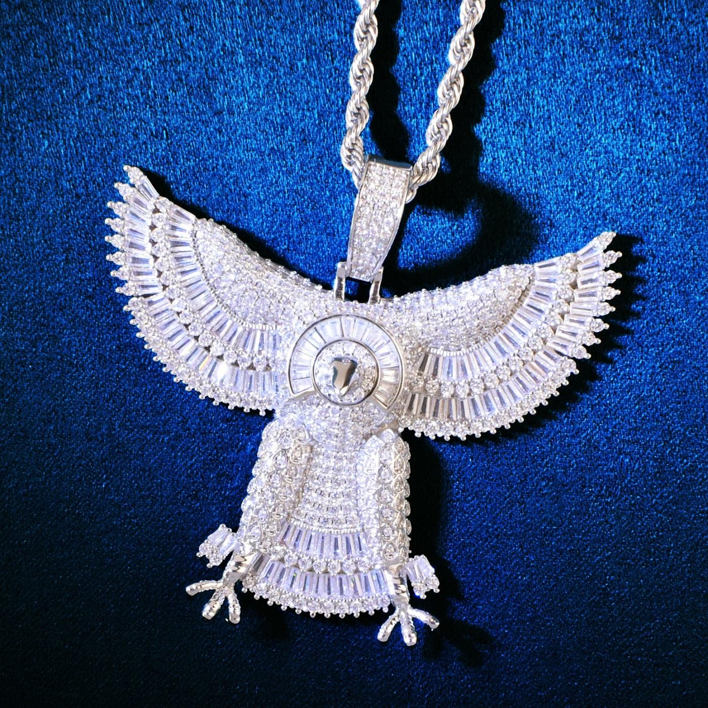 Iced Baguette Eagle Pendant - Palm Jewellers