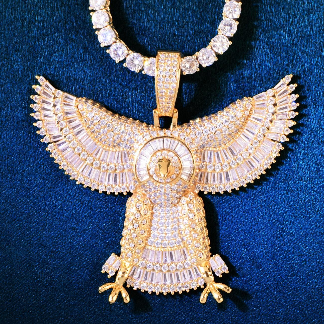 Iced Baguette Eagle Pendant - Palm Jewellers