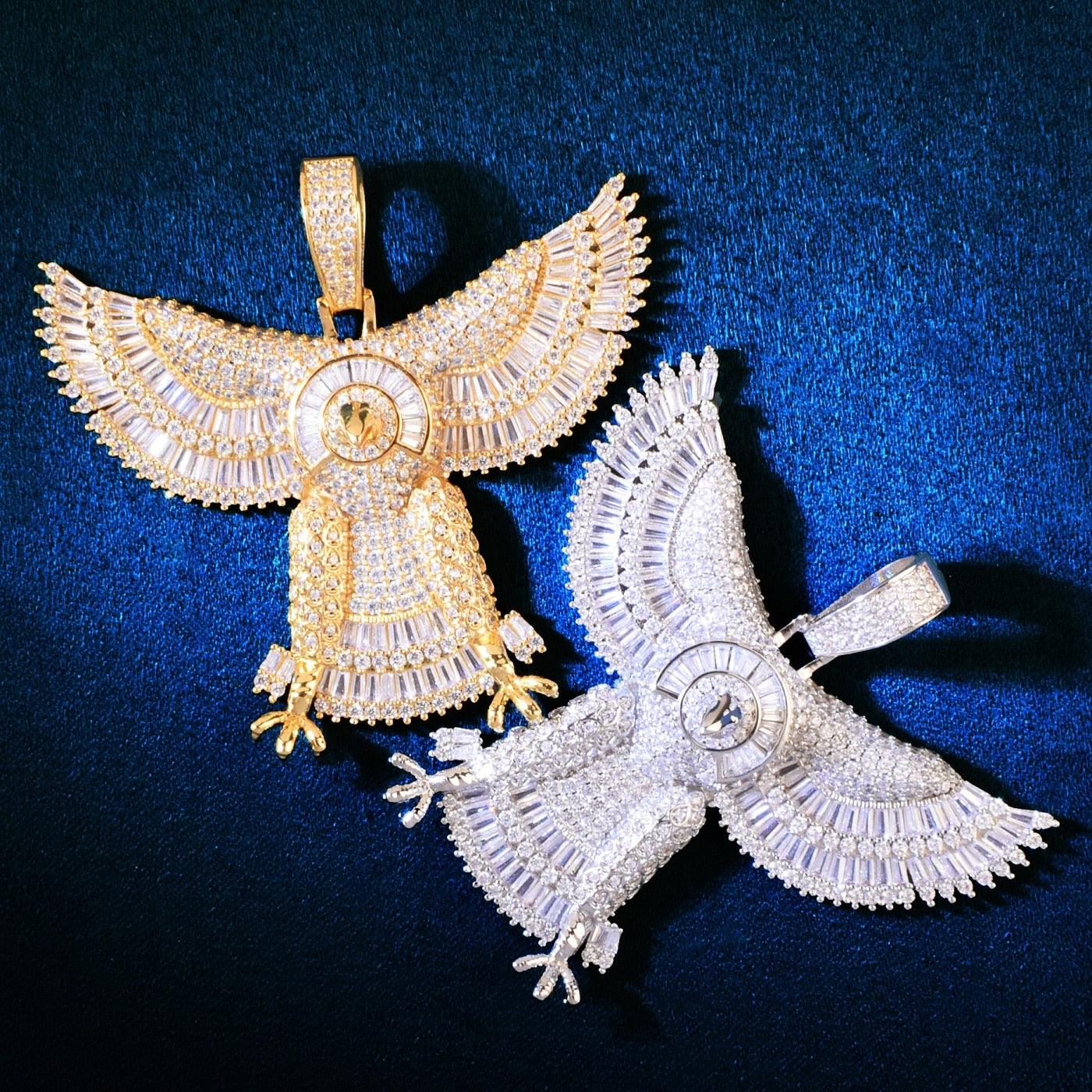 Iced Baguette Eagle Pendant - Palm Jewellers
