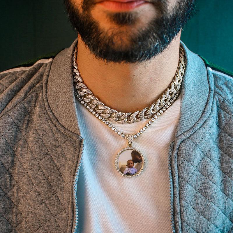 Iced Custom Photo Pendant With Chain - Palm Jewellers