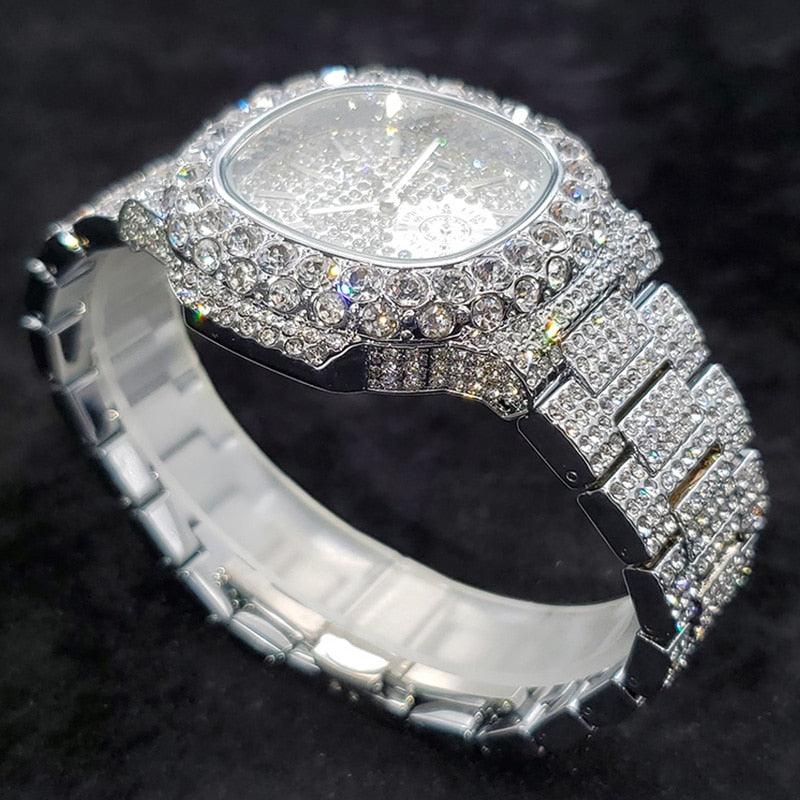 Iced Out Nautical Watch - White Gold - Palm Jewellers