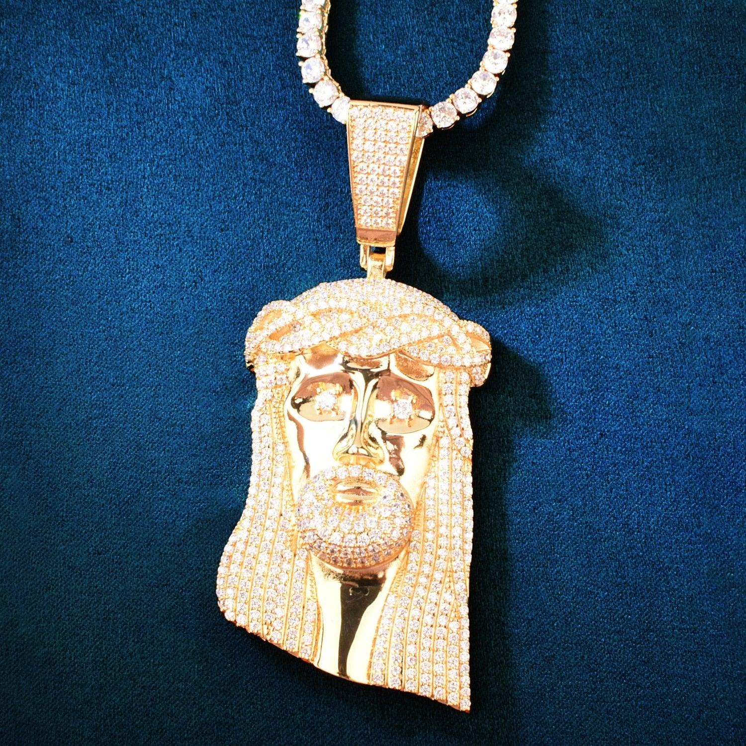 Iced Jesus Piece Pendant With Chain - Palm Jewellers