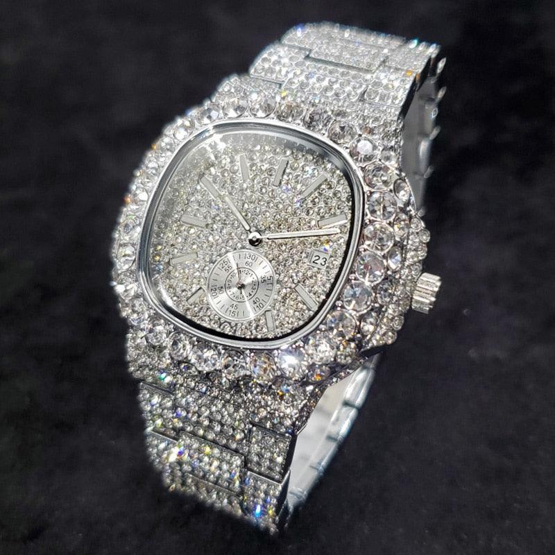 Iced Out Nautical Watch - White Gold - Palm Jewellers