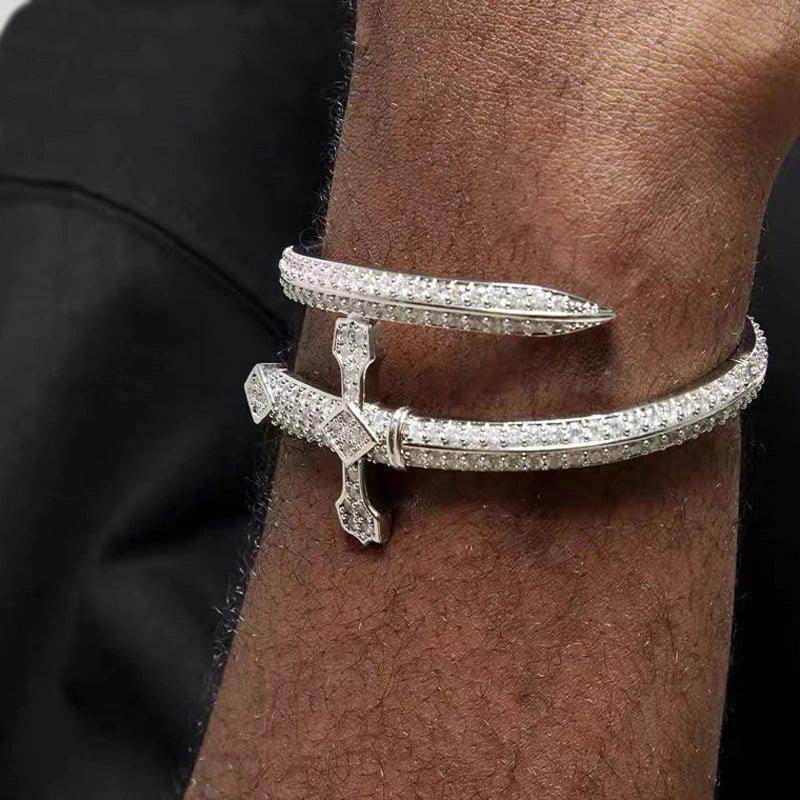 Iced Sword Cuff Bracelet - Palm Jewellers