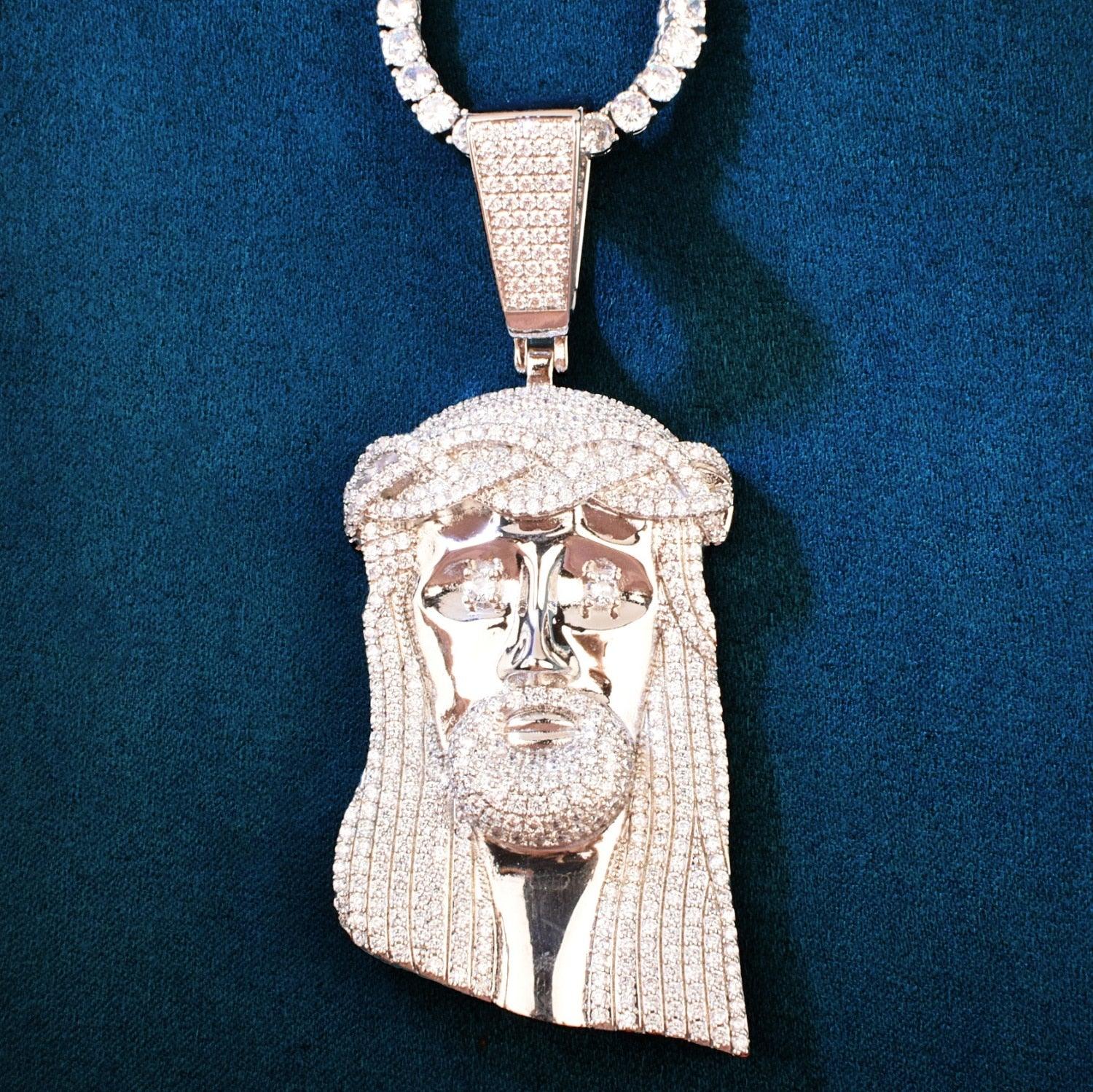 Iced Jesus Piece Pendant With Chain - Palm Jewellers