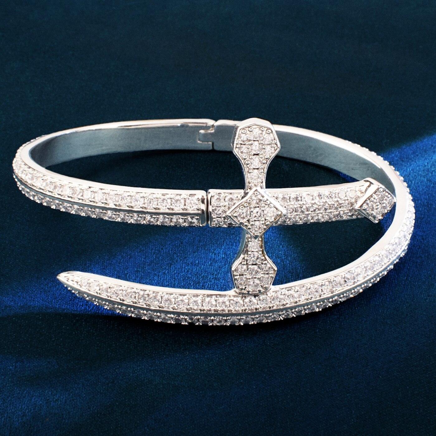 Iced Sword Cuff Bracelet - Palm Jewellers
