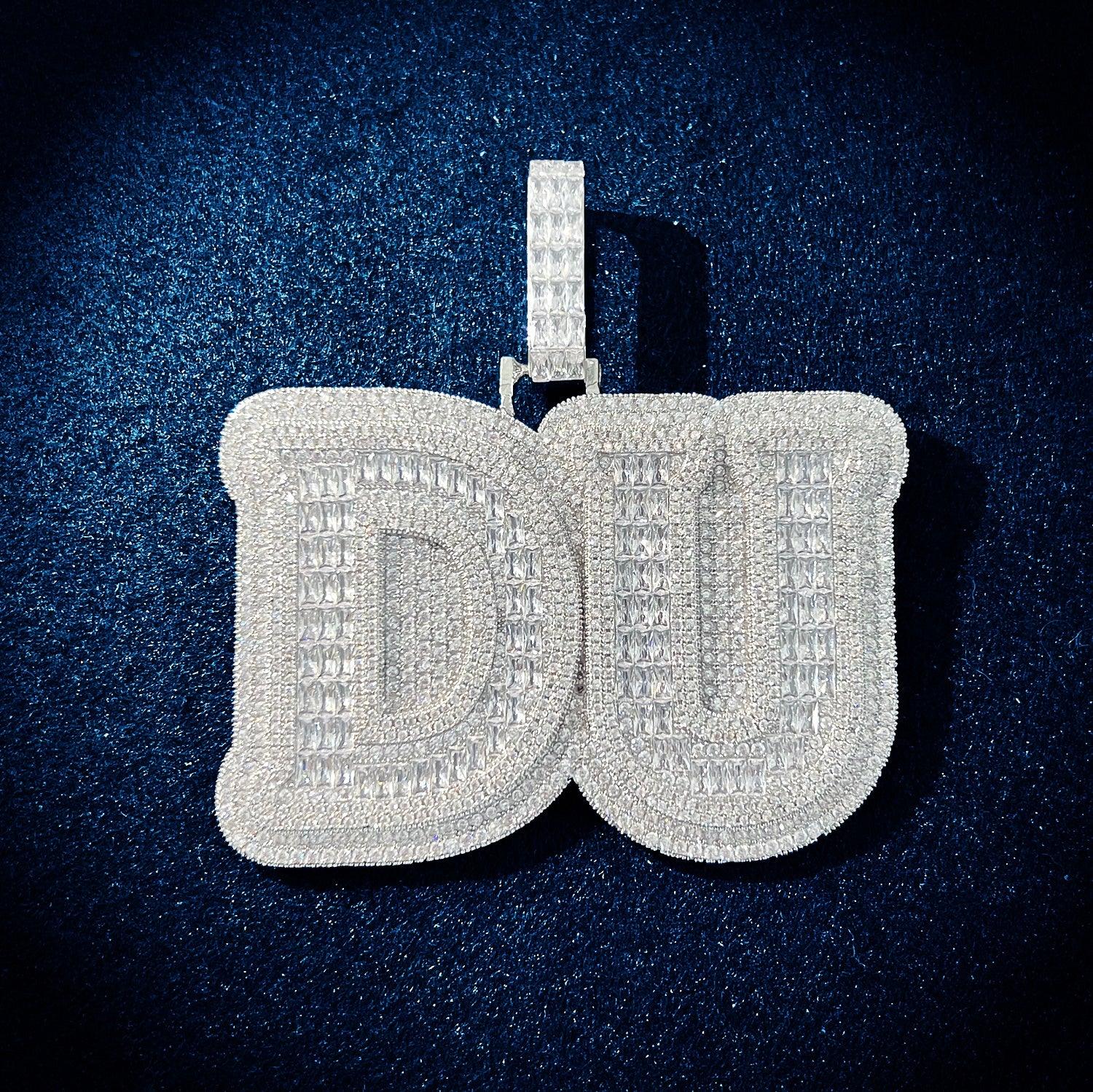 Custom Iced Baguette Name Pendant With 4mm Tennis Chain - Palm Jewellers