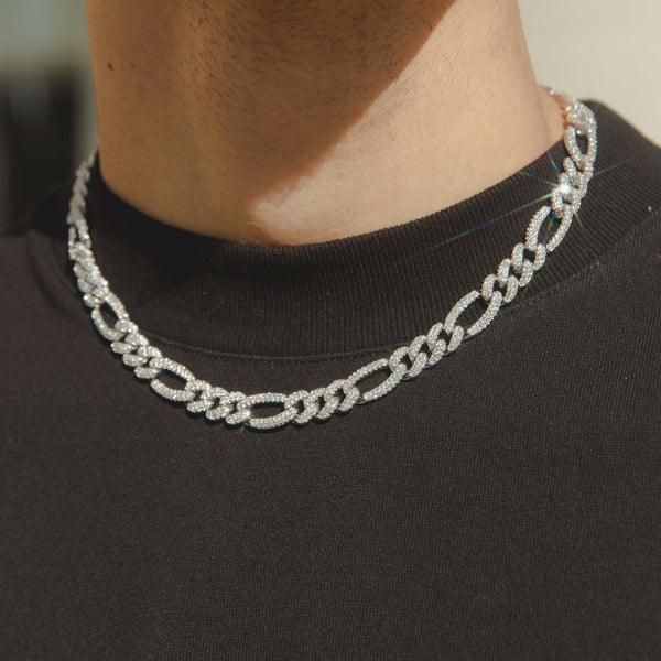 8mm Iced Figaro Chain - Palm Jewellers