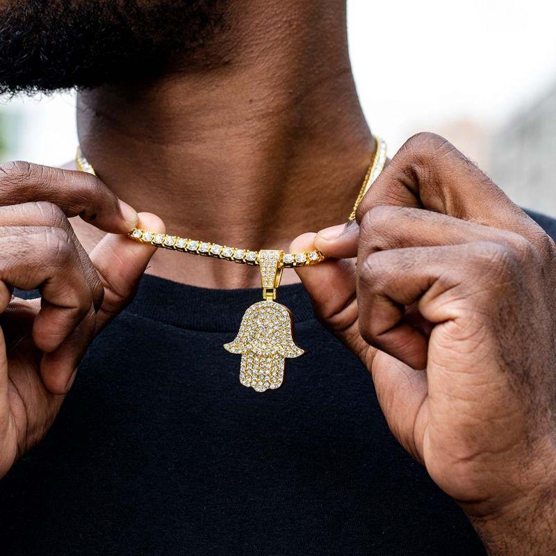 Iced Hamsa Pendant - Palm Jewellers