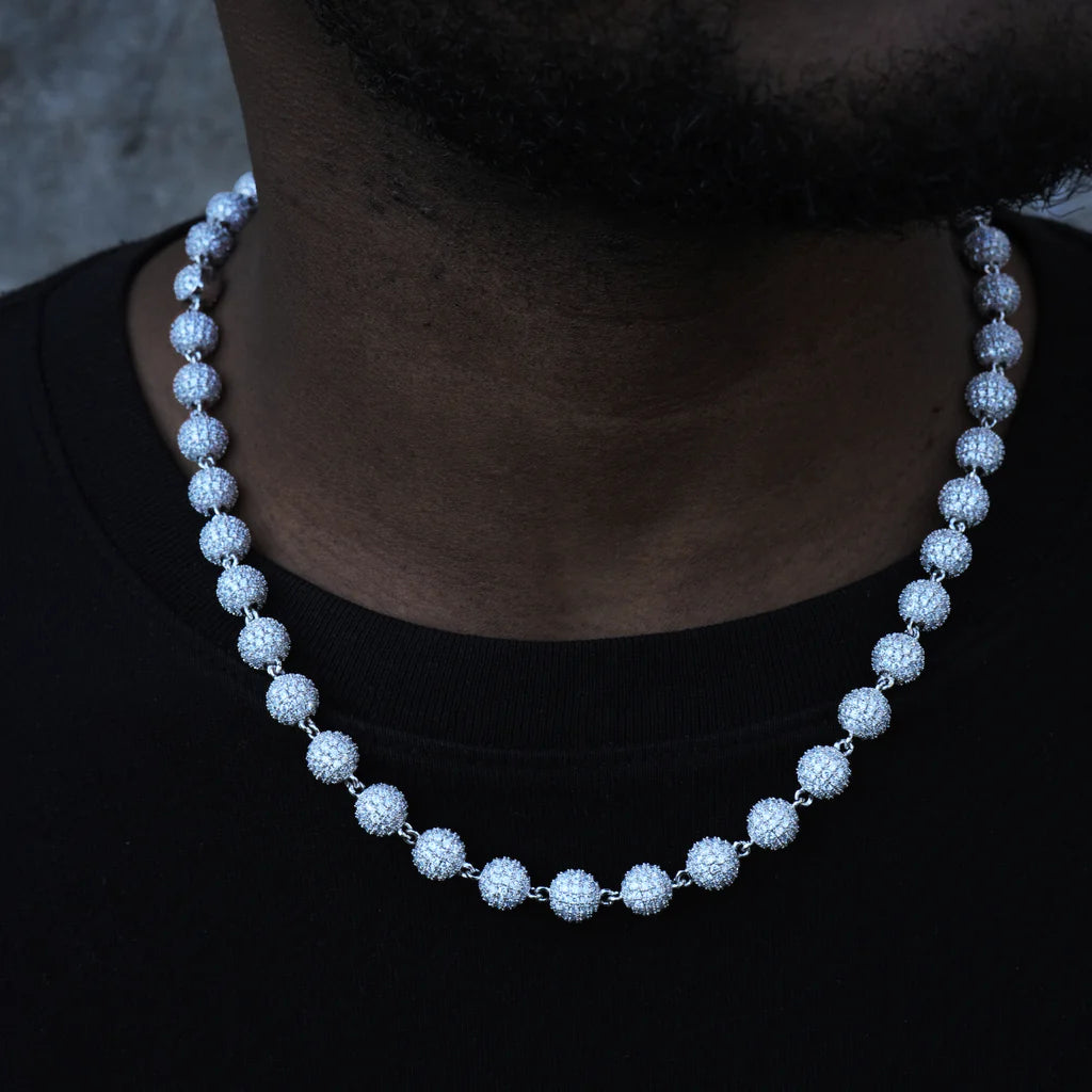 10mm Iced Ball Necklace - Palm Jewellers