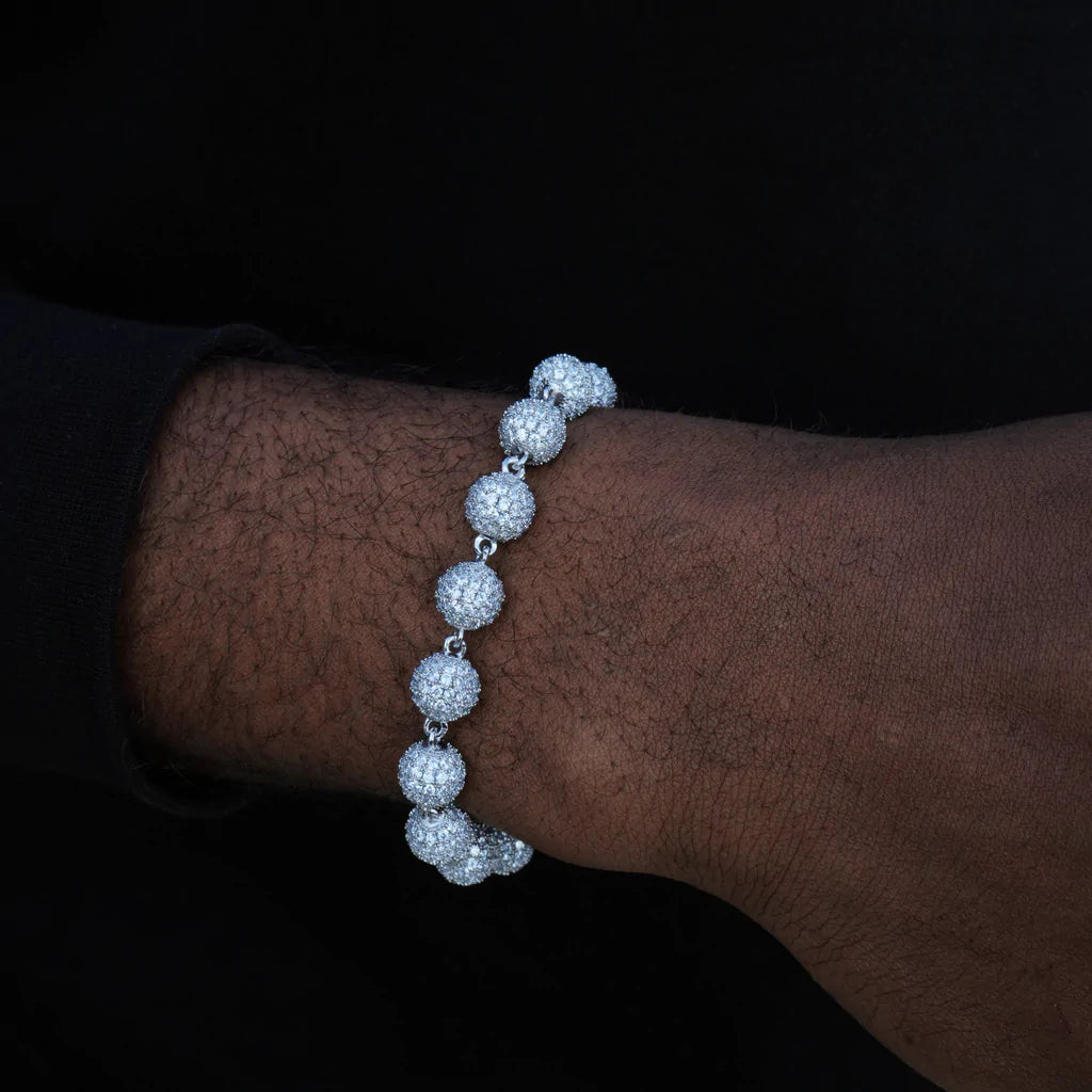 10mm Iced Ball Bracelet - Palm Jewellers