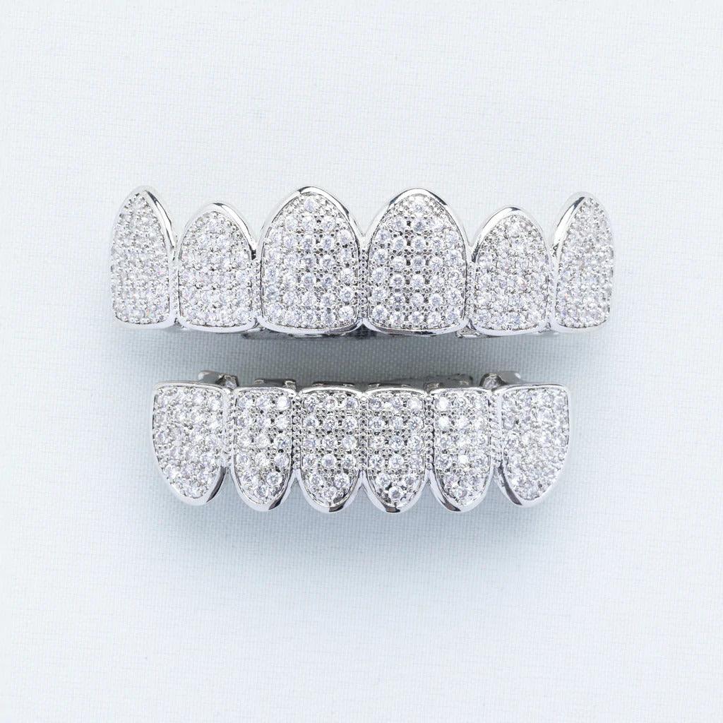 Iced Out Diamond Grillz - White Gold - Palm Jewellers