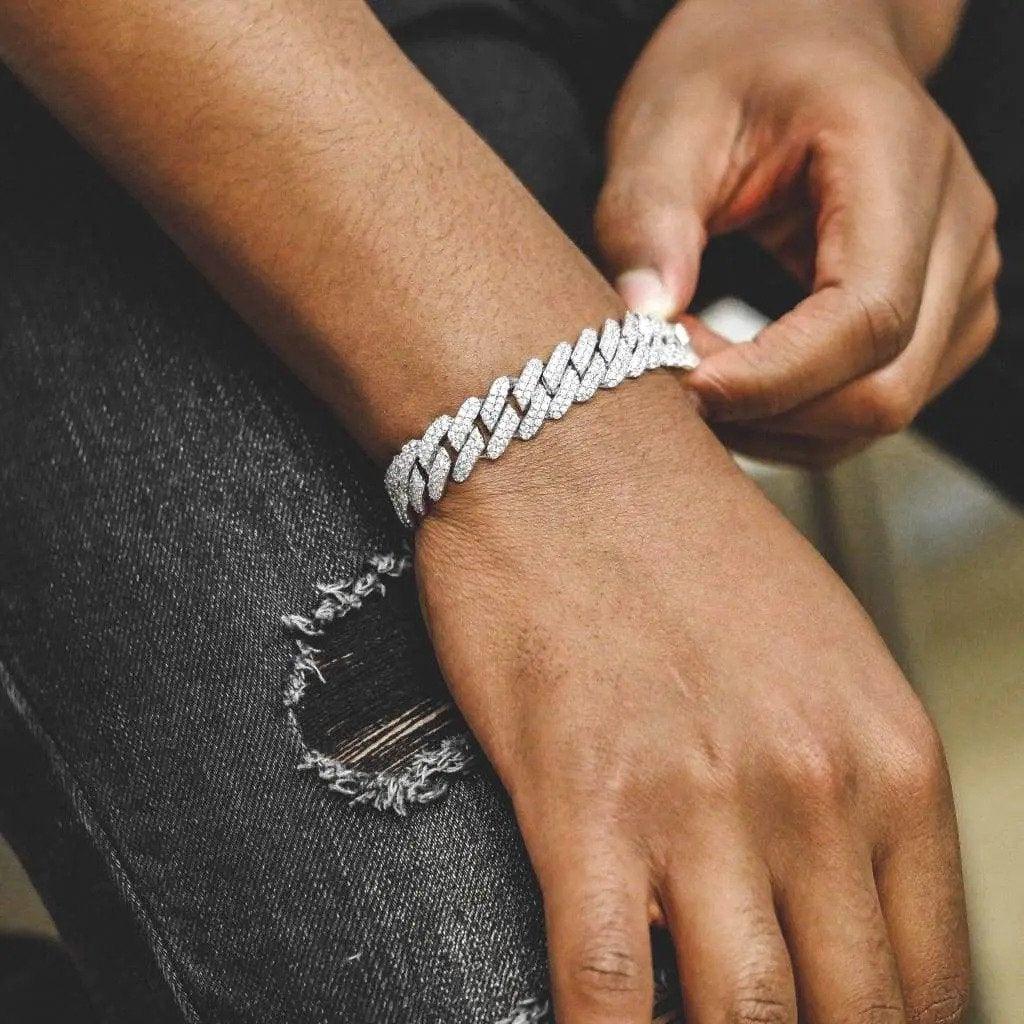 Diamond Prong Link Bracelet (13mm) - Palm Jewellers