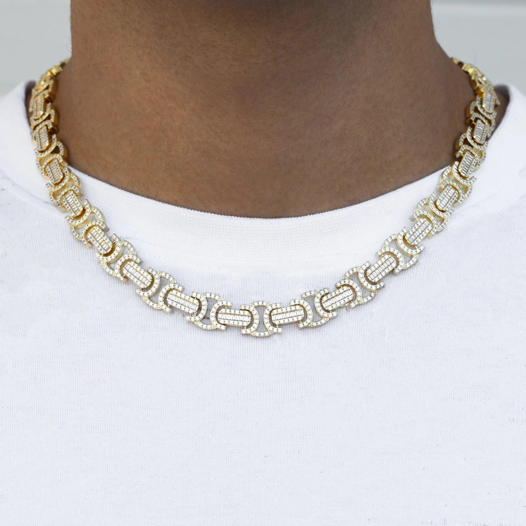 13mm Diamond Byzantine Chain - Palm Jewellers