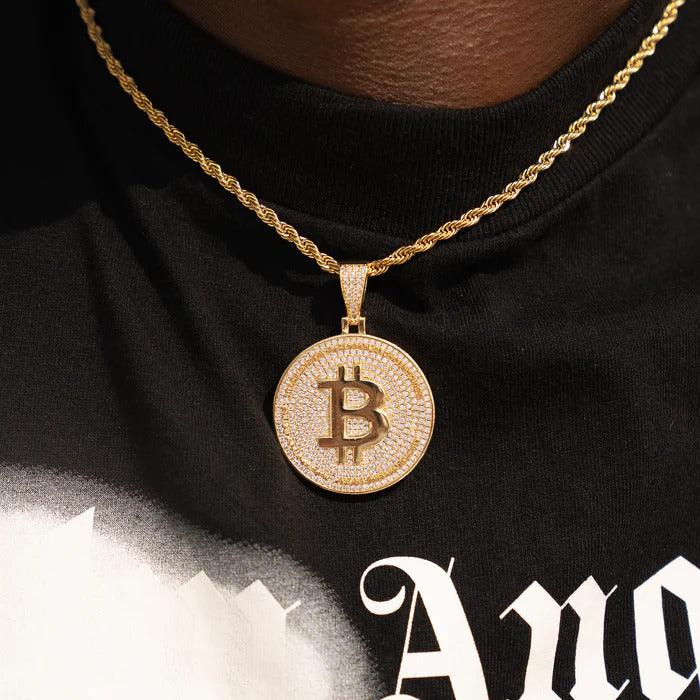 Iced Bitcoin Pendant - Palm Jewellers