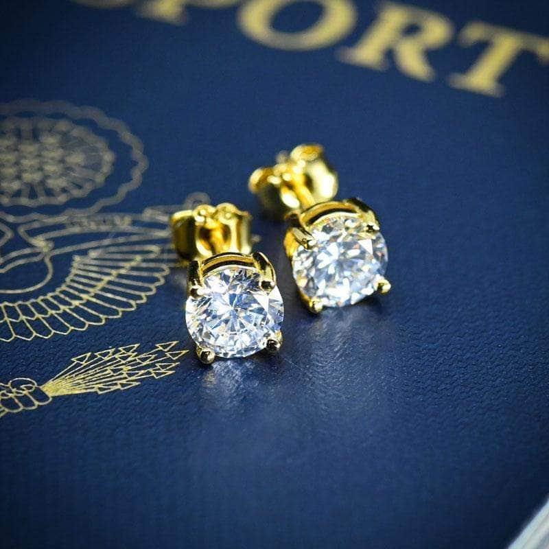 925 Silver VVS1 Moissanite Round Cut Diamond Earrings - Palm Jewellers