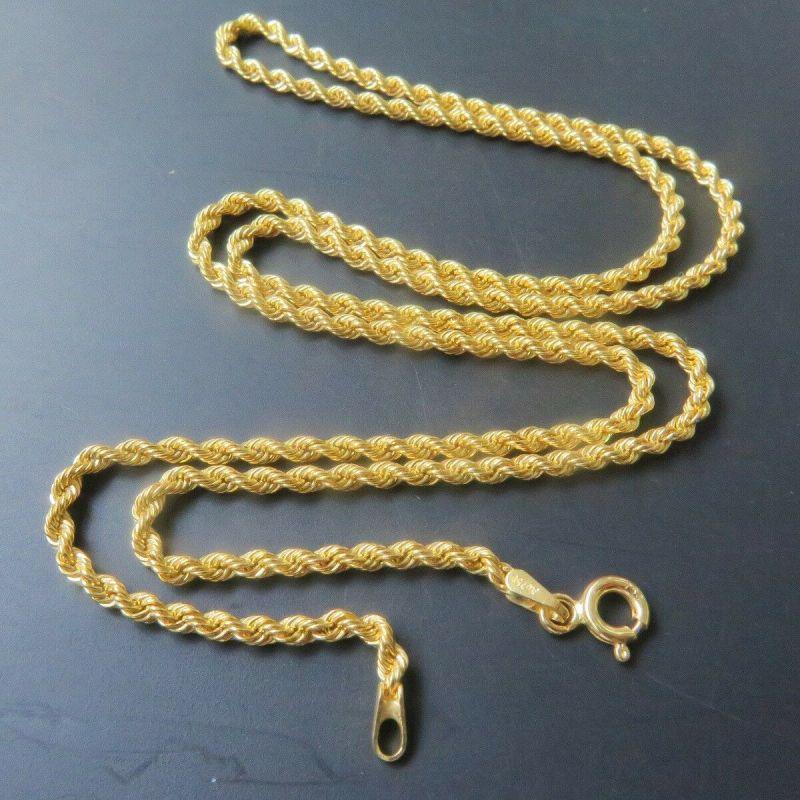 18k Solid Gold Rope Chain - Palm Jewellers