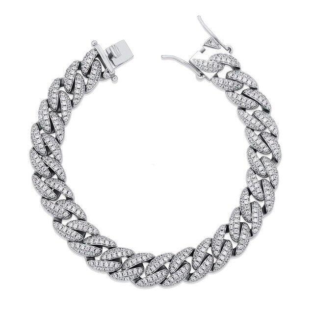 8.5mm Diamond Cuban Bracelet - Palm Jewellers