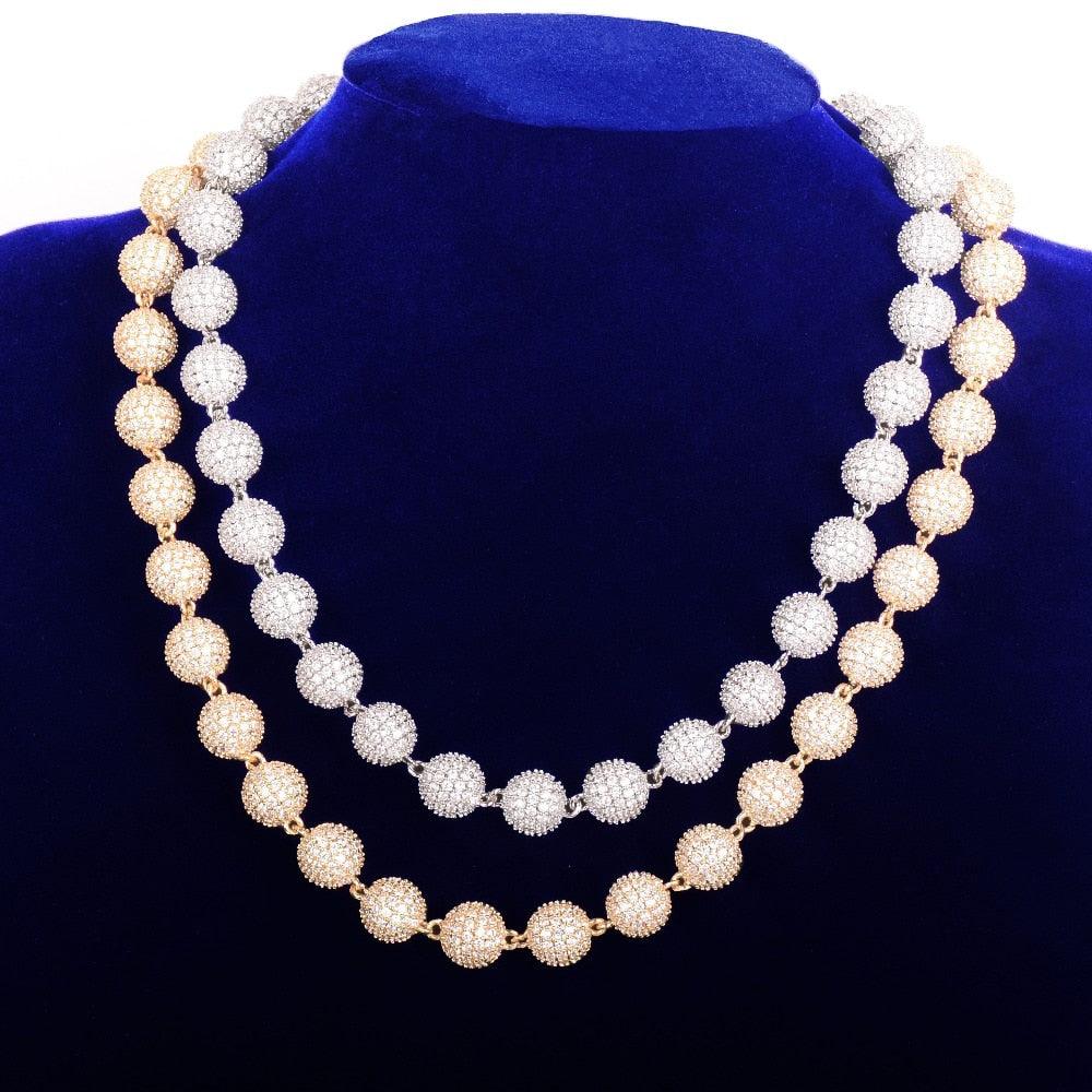 10mm Iced Ball Necklace - Palm Jewellers