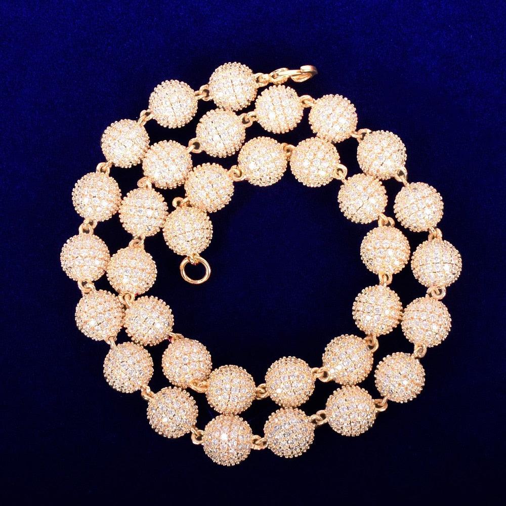 10mm Iced Ball Necklace - Palm Jewellers