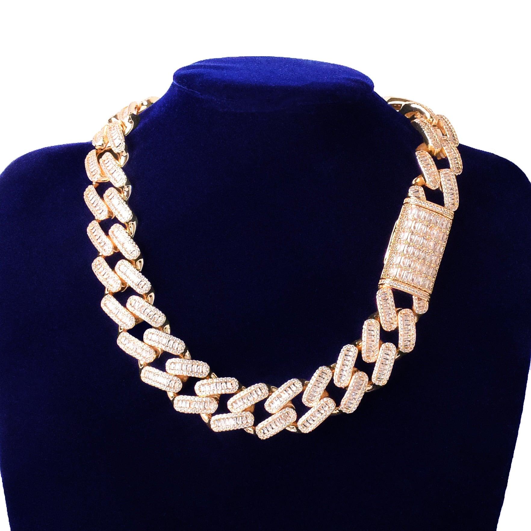 20mm Baguette Cuban Chain - Palm Jewellers