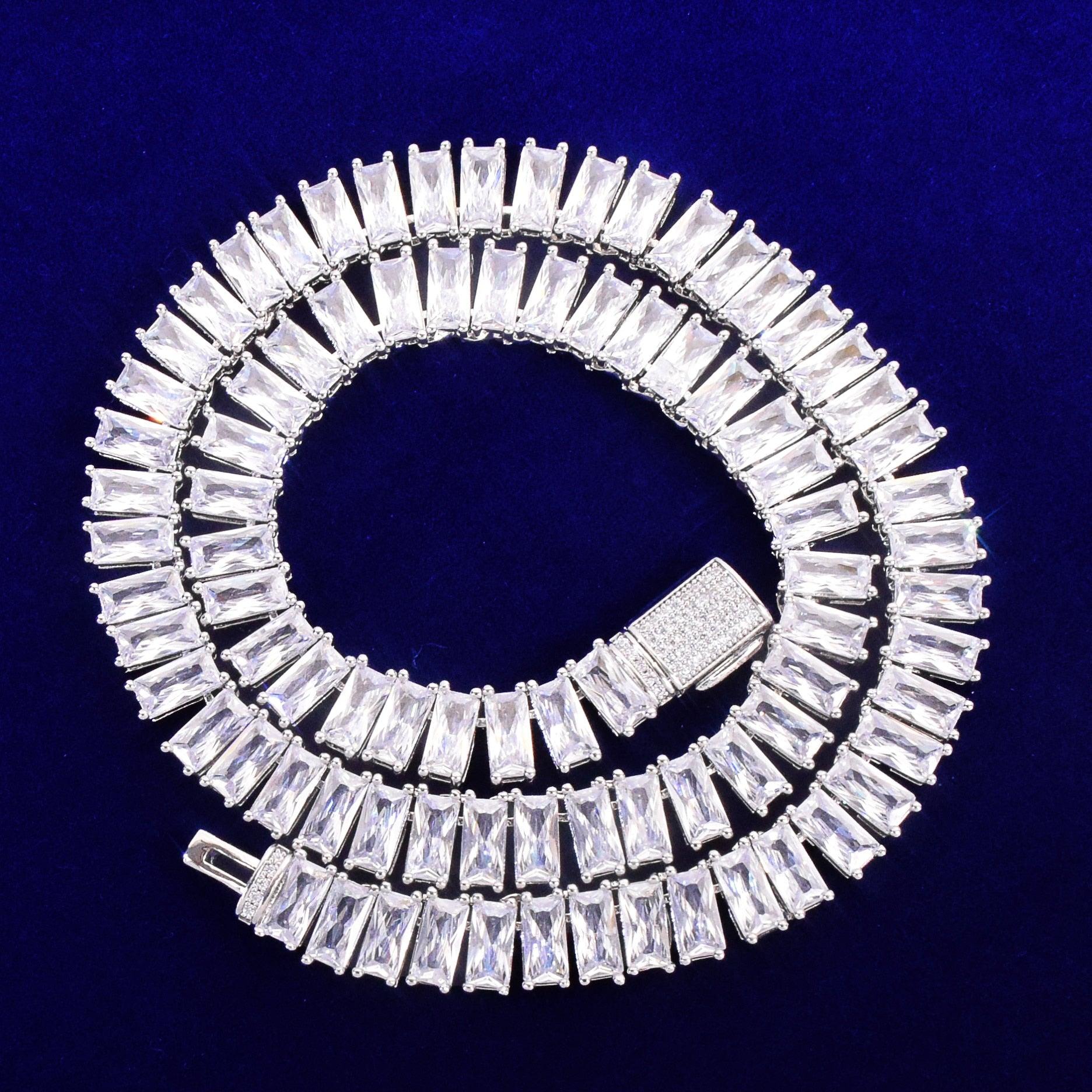 14mm Baguette Tennis Necklace - Palm Jewellers