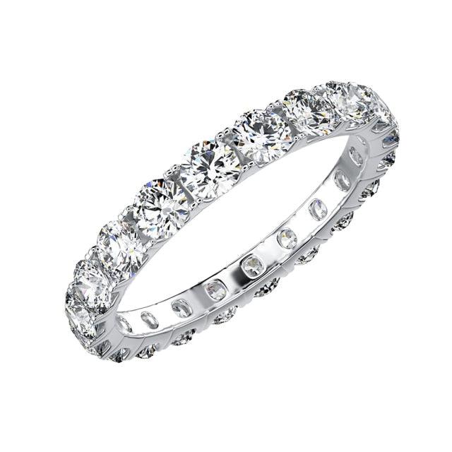 925 Silver VVS1 Moissanite Round Cut Diamond Ring - Palm Jewellers