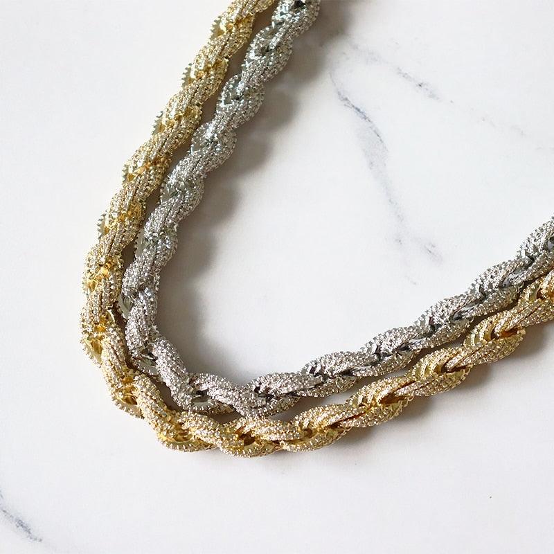 8mm Iced Out Rope Chain - Palm Jewellers