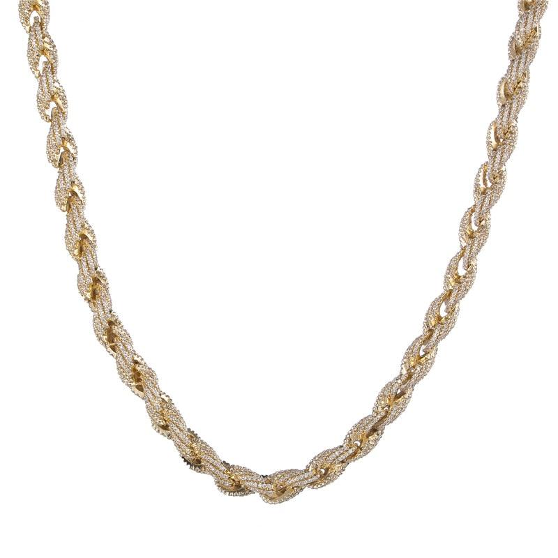 8mm Iced Out Rope Chain - Palm Jewellers
