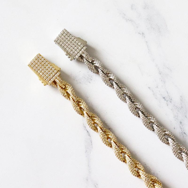 8mm Iced Out Rope Chain - Palm Jewellers