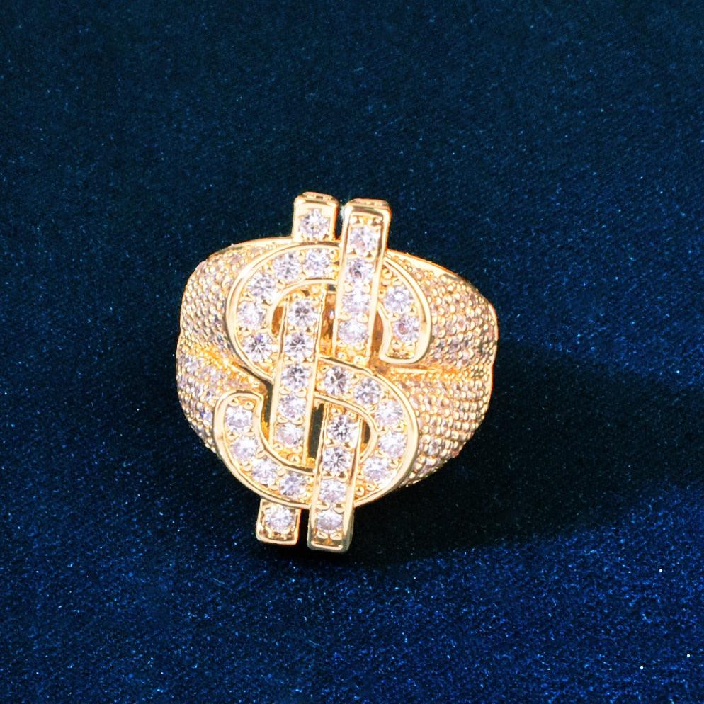 Iced Dollar Sign Ring - Palm Jewellers