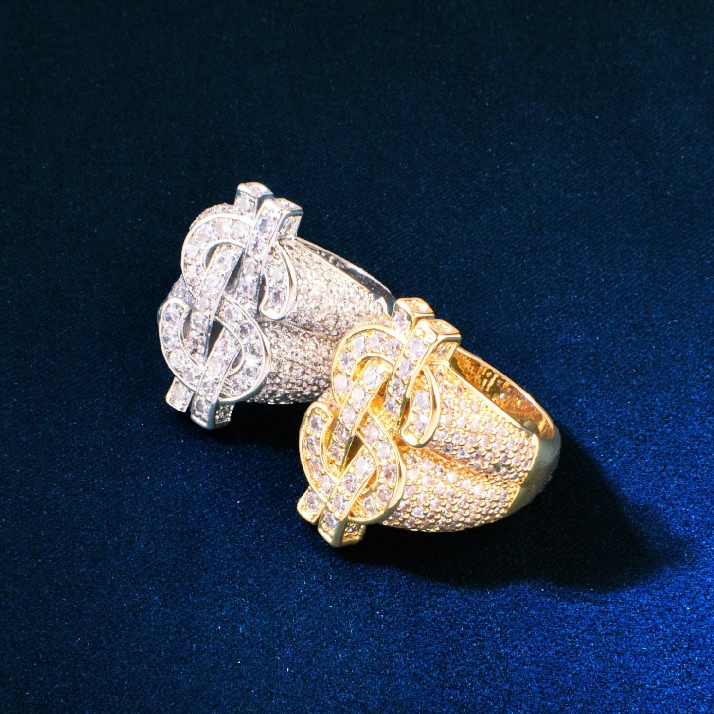 Iced Dollar Sign Ring - Palm Jewellers