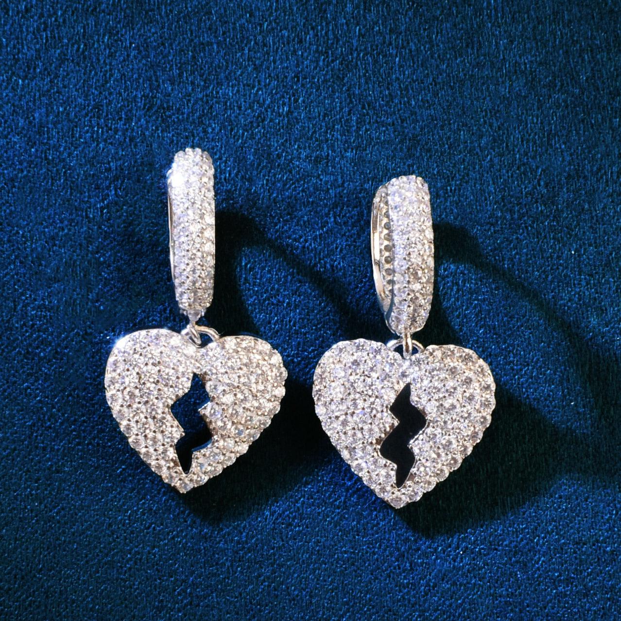 Iced Heart Earrings - Palm Jewellers