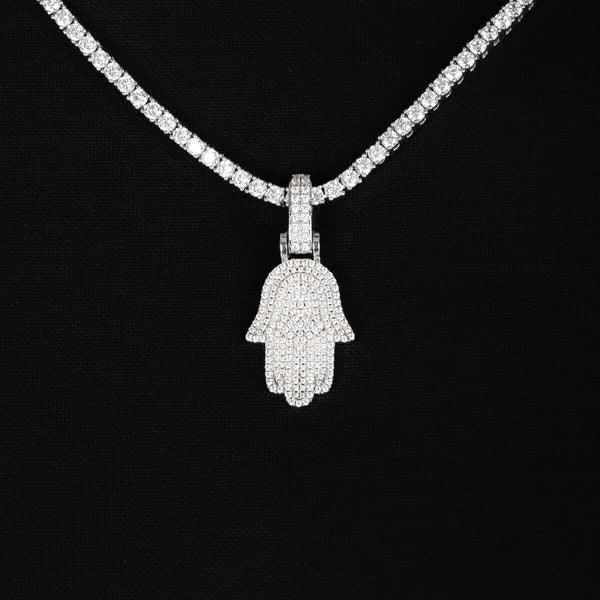 Iced Hamsa Hand Pendant - Palm Jewellers