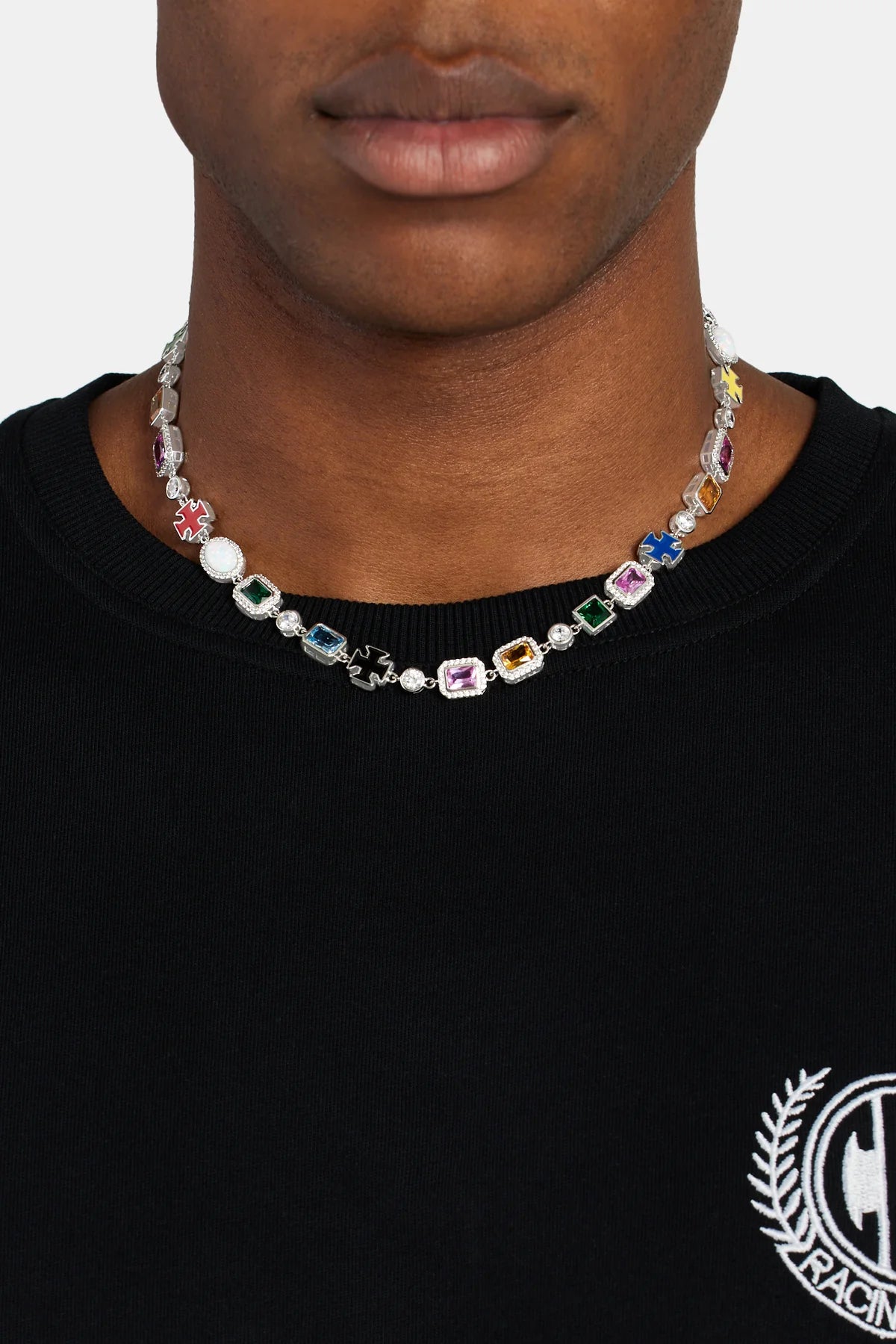 Multi Gemstone Motif Chain