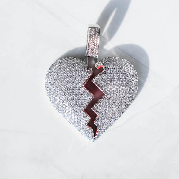 Iced Broken Heart Pendant - Palm Jewellers