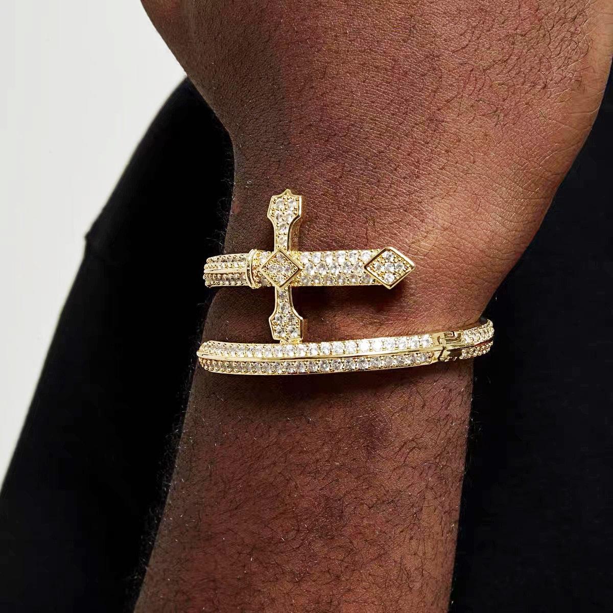 Iced Sword Cuff Bracelet - Palm Jewellers