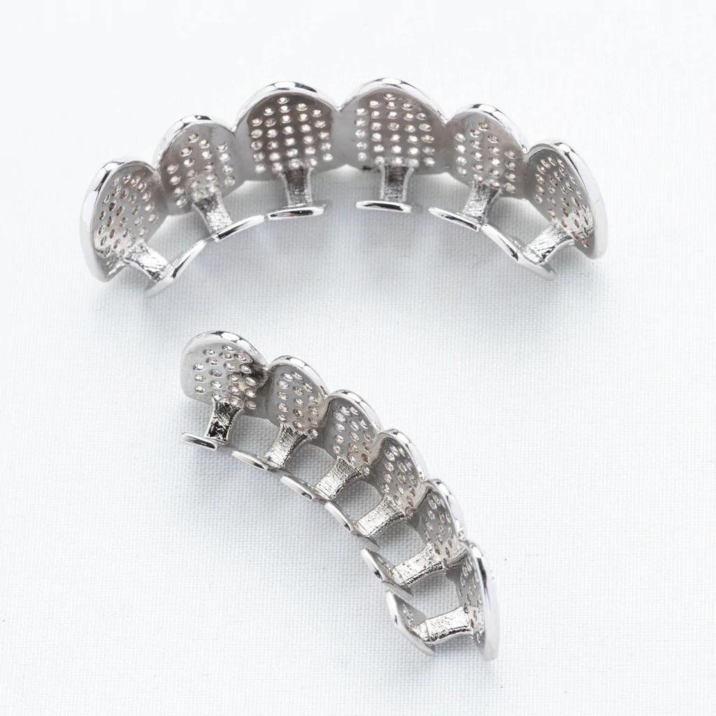 Iced Out Diamond Grillz - White Gold - Palm Jewellers