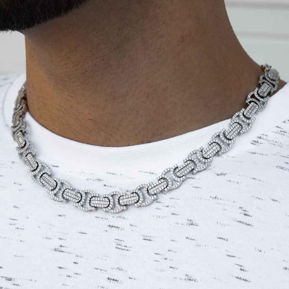 13mm Diamond Byzantine Chain - Palm Jewellers