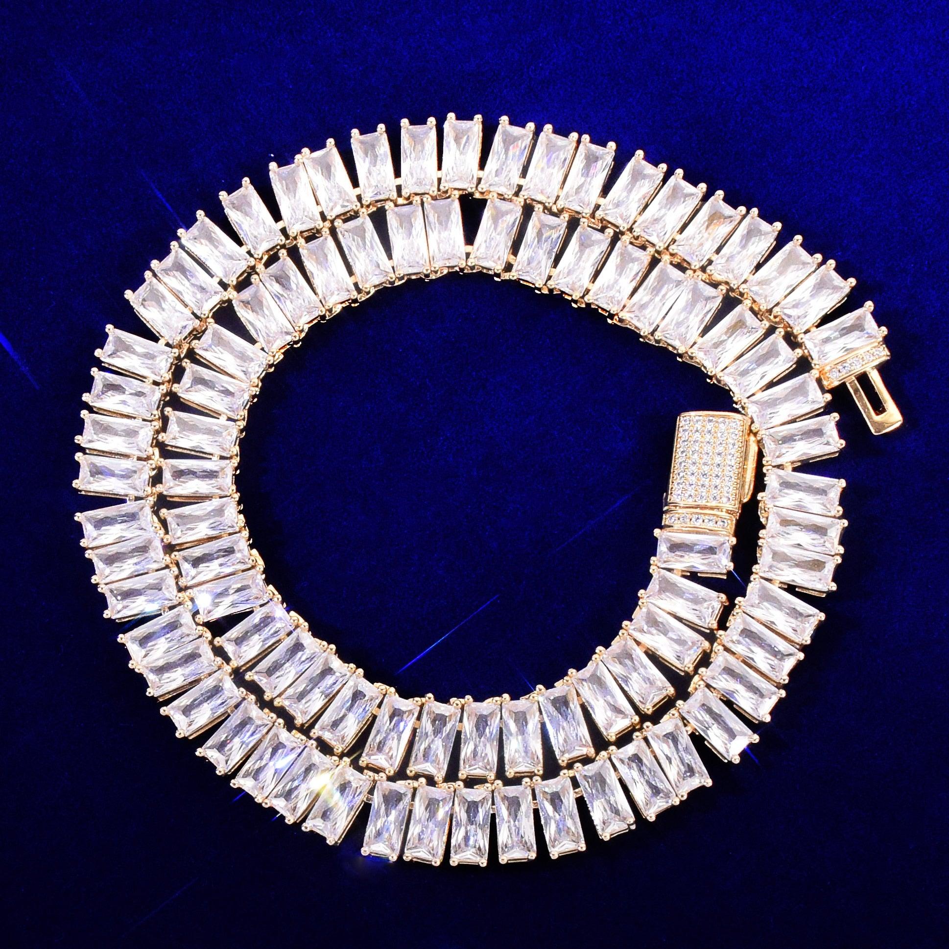 14mm Baguette Tennis Necklace - Palm Jewellers