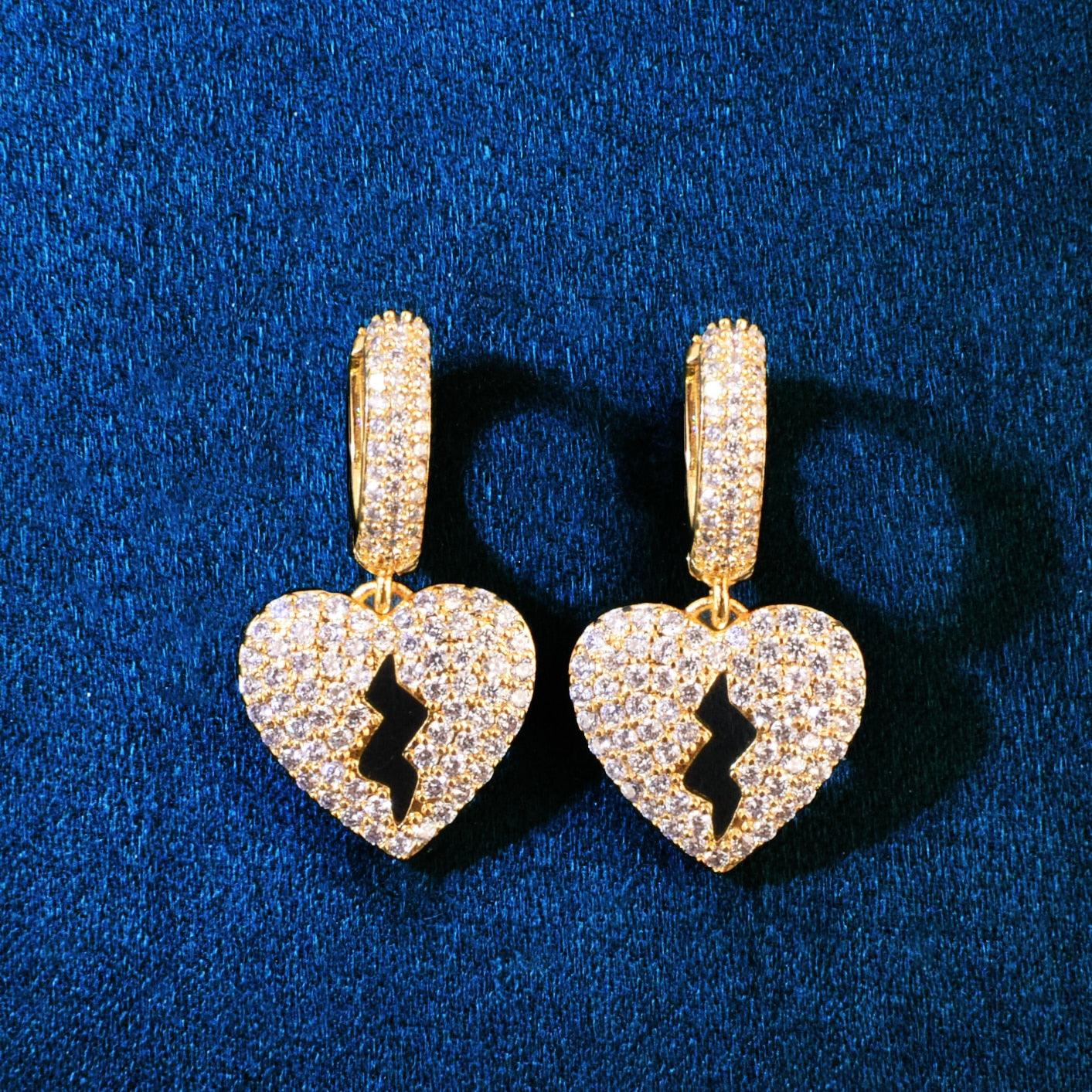 Iced Heart Earrings - Palm Jewellers